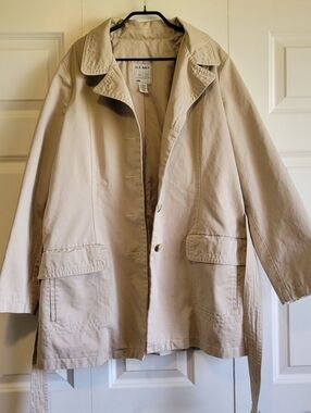Vintage Y2K Old Navy Size XL Womens 100% Cotton Trench Coat